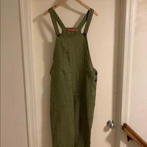 Pyne and Smith Fern Green Stripe Overalls